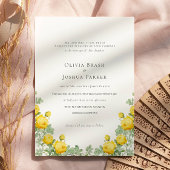 Elegante zomer gele rozen bruiloft kaart
