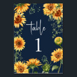 Elegante Zomer Herfst Zonnebloem Bloemen Bruiloft Kaart<br><div class="desc">Zonnebloem Trouwtafel Aantal Kaarten. Overeenkomende objecten beschikbaar.</div>