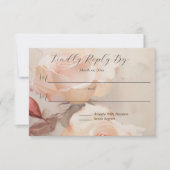 Elegante zomer Rozen bruiloft RSVP Kaartje (Voorkant)