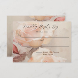 Elegante zomer Rozen bruiloft RSVP Kaartje