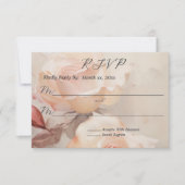 Elegante zomer Rozen bruiloft RSVP Kaartje (Voorkant)