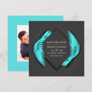 Elegante zomer strand bruiloft foto save the date