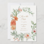 Elegante Zomer Tuin Bloemige Save The Date Kaart (Voorkant)