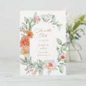 Elegante Zomer Tuin Bloemige Save The Date Kaart (Staand voorkant)