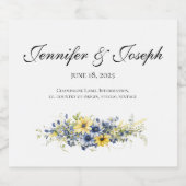 Elegante zomer tuin bruiloft wijn fles label sparkling wijnetiket (Enkel label)