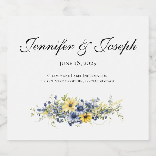 Elegante zomer tuin bruiloft wijn fles label sparkling wijnetiket (Enkel label)