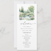 Elegante zomer tuin landschap bruiloft programma (Voorkant)