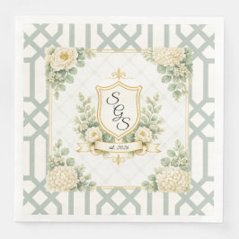 Elegante Zomer Tuin Soirée Bloem Monogram Servet