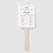 Elegante zomer weide wilde bloemen bruiloft hand f handwaaier (Achterkant)