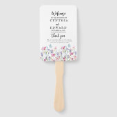 Elegante zomer weide wilde bloemen bruiloft hand f handwaaier (Voorkant)