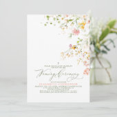 Elegante zomer weide Wildflower Naming Ceremony Kaart (Staand voorkant)