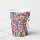 Elegante Zomer Wilde Bloem Bruiloft Borrel    Papieren Bekers (Rechts)