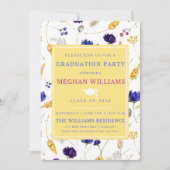 Elegante zomer wilde bloemen - Afstuderen Kaart (Voorkant)