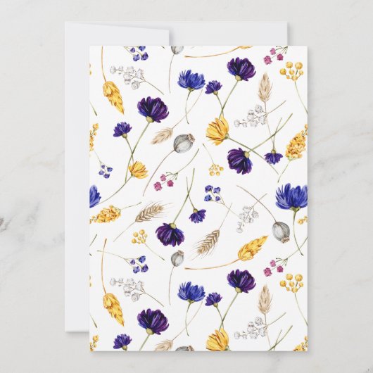 Elegante zomer wilde bloemen - Afstuderen Kaart (Achterkant)