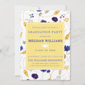 Elegante zomer wilde bloemen - Afstuderen Kaart (Voorkant)