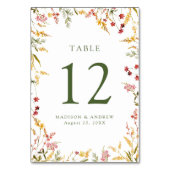 Elegante zomer wilde bloemen bruiloft kaart (Achterkant)