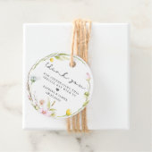 Elegante zomer wilde bloemen krans bruiloft bedankjes labels (In situ)