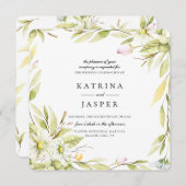 Elegante zomer Wildflower Botanische bruiloft Kaart (Voorkant / Achterkant)