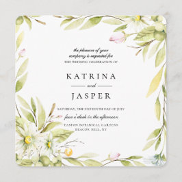 Elegante zomer Wildflower Botanische bruiloft Kaart