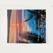 Elegante zomer zonsondergang Palm Beach bruiloft a Wandkleed (Voorkant (horizontaal))