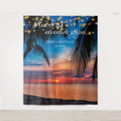 Elegante zomer zonsondergang Palm Beach bruiloft a Wandkleed (Voorkant)