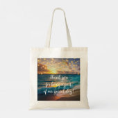 Elegante zomer zonsondergang strand bruiloft welko tote bag (Achterkant)