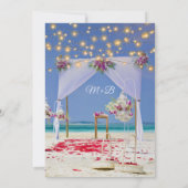 Elegante zomer zonsondergang String Lights Strand  Kaart (Achterkant)