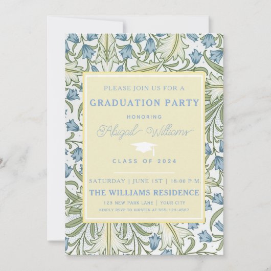 Elegante zomerbloemen - Afstuderen Kaart (Voorkant)