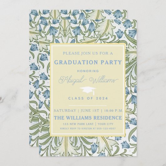 Elegante zomerbloemen - Afstuderen Kaart (Voorkant / Achterkant)