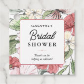 Elegante zomerbloemen bruidsdouche bedankjes labels (Voorkant)