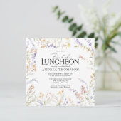 Elegante zomerbloemen | bruidslunch kaart (Staand voorkant)