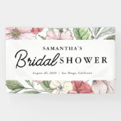 Elegante Zomerbloemen Bruiloft Feest Spandoek (Horizontaal)