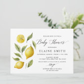 Elegante zomercitroen Limoen Citrus Baby shower Kaart (Staand voorkant)