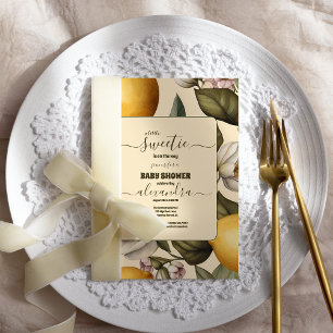Elegante zomercitroen Limoen Citrus Baby shower Kaart
