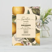 Elegante zomercitroen Limoen Citrus Baby shower Kaart (Staand voorkant)