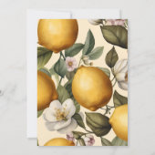 Elegante zomercitroen Limoen Citrus Baby shower Kaart (Achterkant)