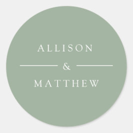 Elegante zomergroene bruiloft sticker