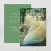 elegante zomermeer witte zwaan bruiloft kaart (Voorkant / Achterkant)