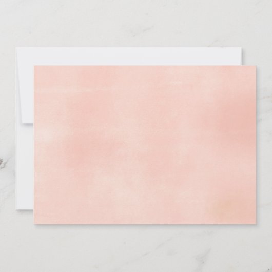 Elegante zomerperzik bloemendoopsel meisje kaart (Achterkant)