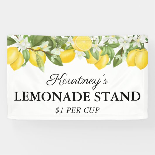 Elegante zomerse limonadekraam banner (Horizontaal)