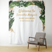 Elegante zomerse tropische bloemen goud baby showe wandkleed (In situ)