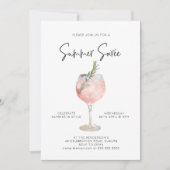 Elegante zomersoiree Drink cocktailparty roze Kaart (Voorkant)