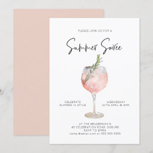 Elegante zomersoiree Drink cocktailparty roze Kaart