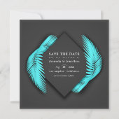 Elegante zomerstrand bruiloft foto save the date (Voorkant)