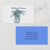 elegante zomertuin blauwe wilde bruiloft visitekaartje (Voorkant / Achterkant)