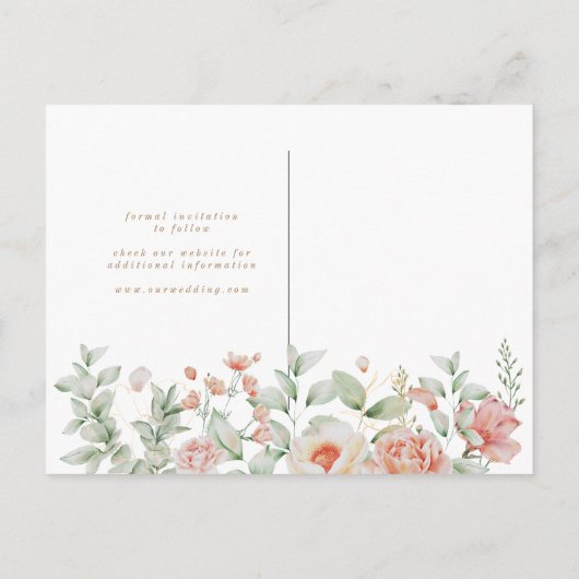 elegante zomertuin bloem , behalve datum briefkaart (Achterkant)
