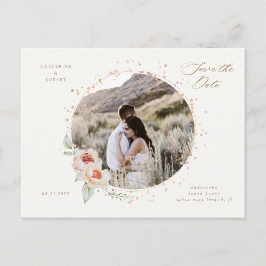 elegante zomertuin bloem , behalve datum briefkaart (Voorkant)