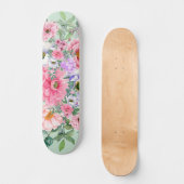 Elegante zomertuin bloemen persoonlijk skateboard (Voorkant)