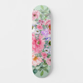Elegante zomertuin bloemen persoonlijk skateboard (Voorkant)