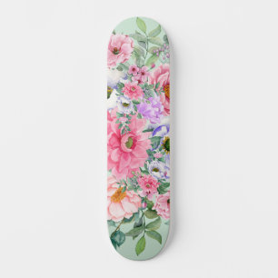 Elegante zomertuin bloemen persoonlijk skateboard